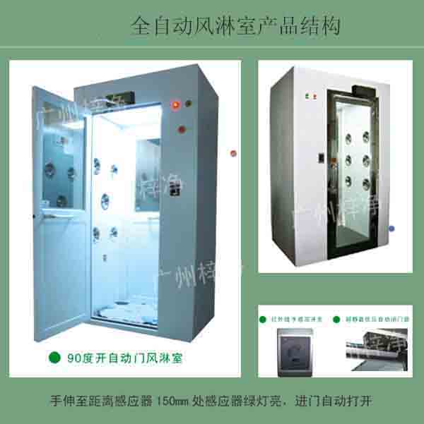 全自動風淋室又叫全自動感應吹淋器、全自動感應風淋門、空氣吹淋室